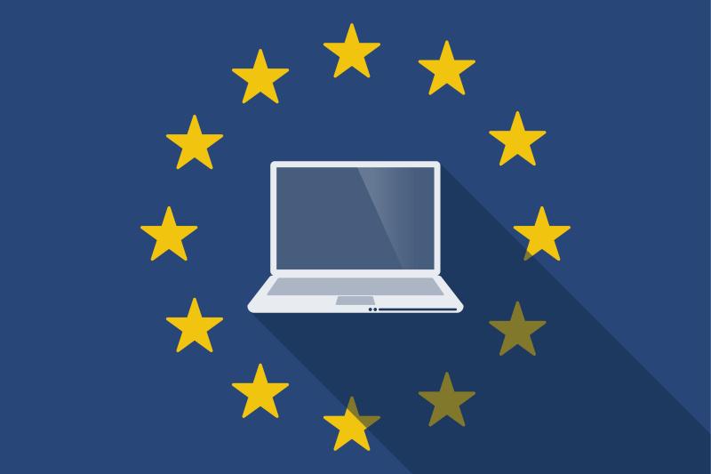 Eu digital with laptop